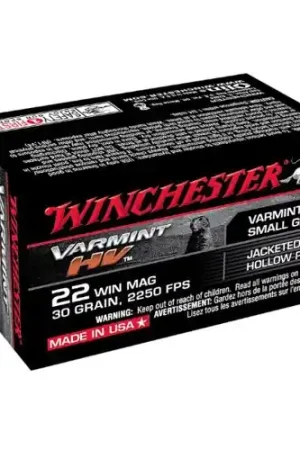 WINCHESTER Varmint HV 22 Win Mag 30gr Jacketed Hollow Point Ammunition | 50 Rounds | Special Discount