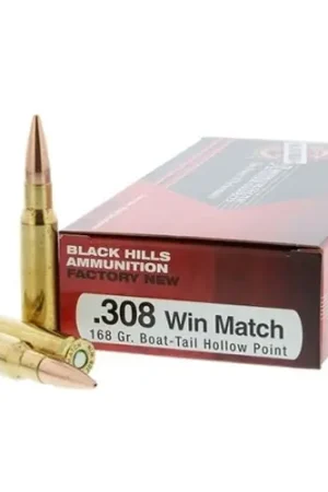 Act Fast | BLACK HILLS AMMUNITION 308 Win 168 Gr Match Hollow Point Brass Ammunition | 20 Rounds