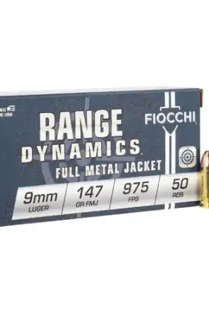 Act Fast | FIOCCHI Range Dynamics 9mm Luger 147 gr Full Metal Jacket Ammunition | 50 Rounds