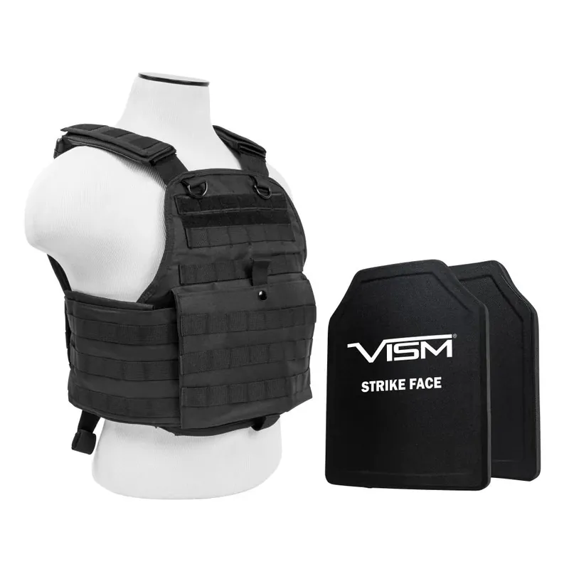 NcSTAR 2924 Series Plate Carrier Vest with 10x12 PE Hard Plates Black - Limited Quantity
