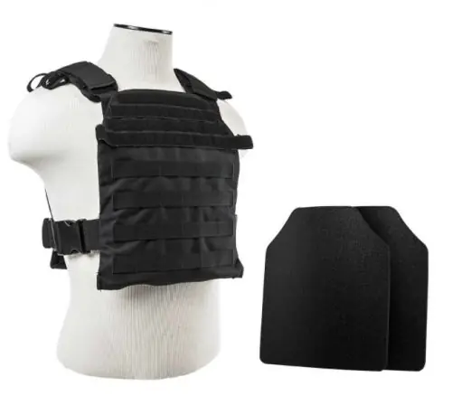 Great Deal - NcSTAR Fast Plate Carrier Level IIIA UHMWPE 10x12 Shooter's Cut Plates Black