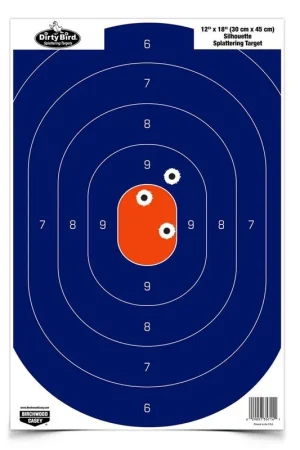 Birchwood Casey Dirty Bird 12in x 18in Blue/Orange Oval Silhouette Target - Limited Stock