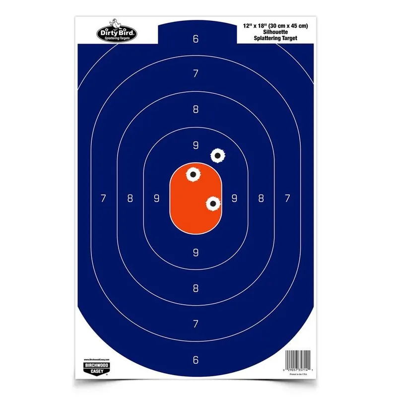 Birchwood Casey Dirty Bird 12in x 18in Blue/Orange Oval Silhouette Target - Limited Stock