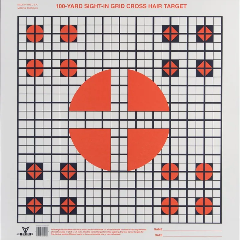 Price Cut - 30-06 Sight in Grid Target 20 pk.