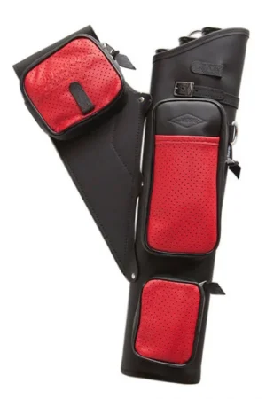 Best Value - Neet NT-2300 Leather Target Quiver Black with Red Pockets Right Hand
