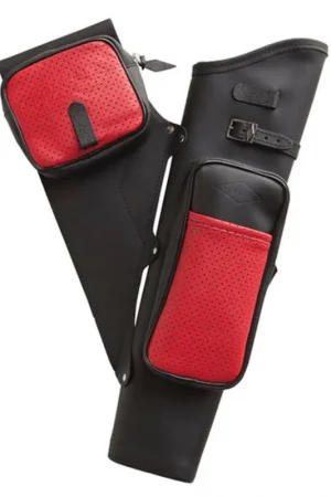 Add to Cart - Neet NT-2100 Leather Target Quiver Black with Red Pockets Right Hand